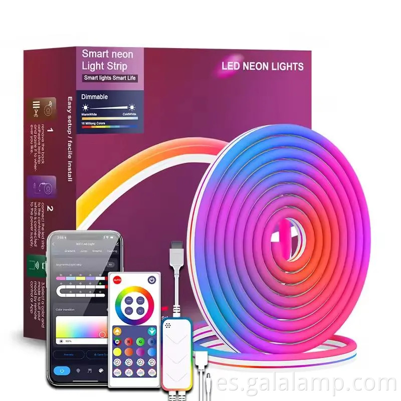 Luz de neón RGBic inteligente con control WiFi para decoración del hogar